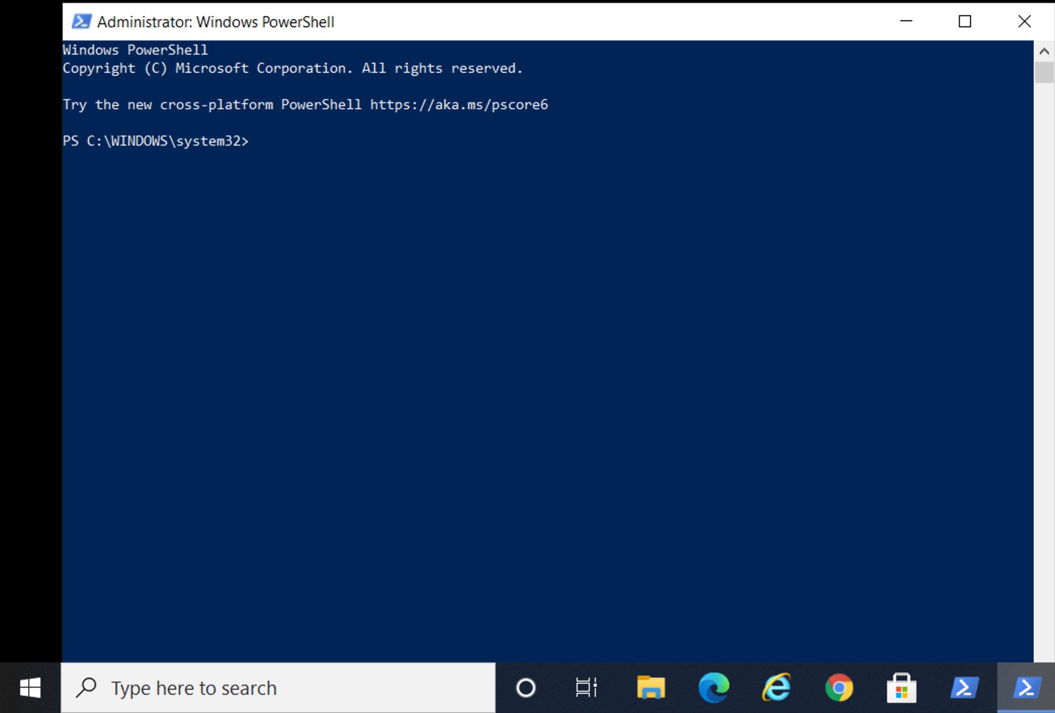 PowerShell Launches and presents as follows