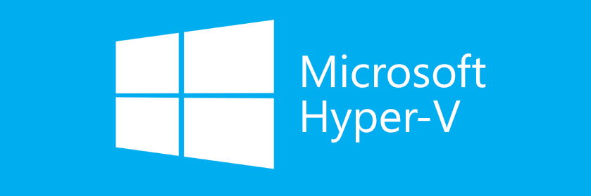 Microsoft Hyper-V logo blue background
