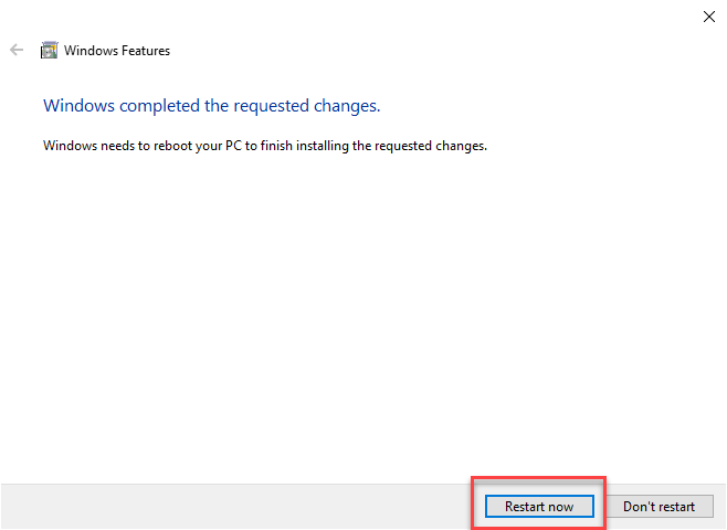 Rebooting Windows 10 after removing Hyper-V