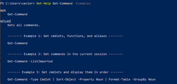 Display examples on how to use a command