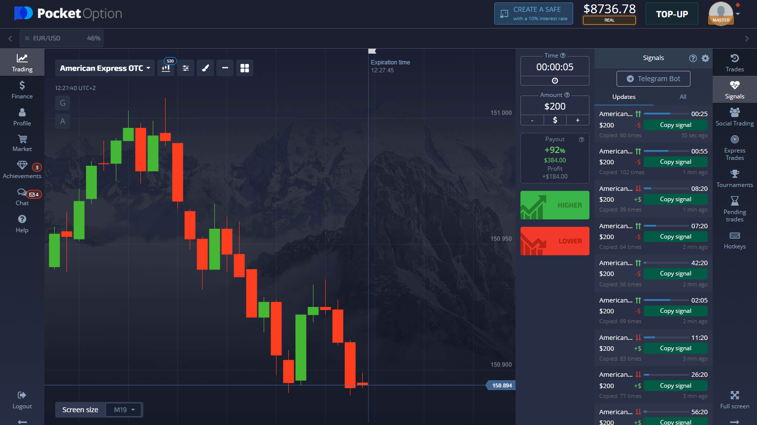 pocket option copy signal