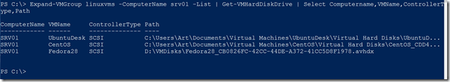 Piping Expand-VMGroup to another Hyper-V command