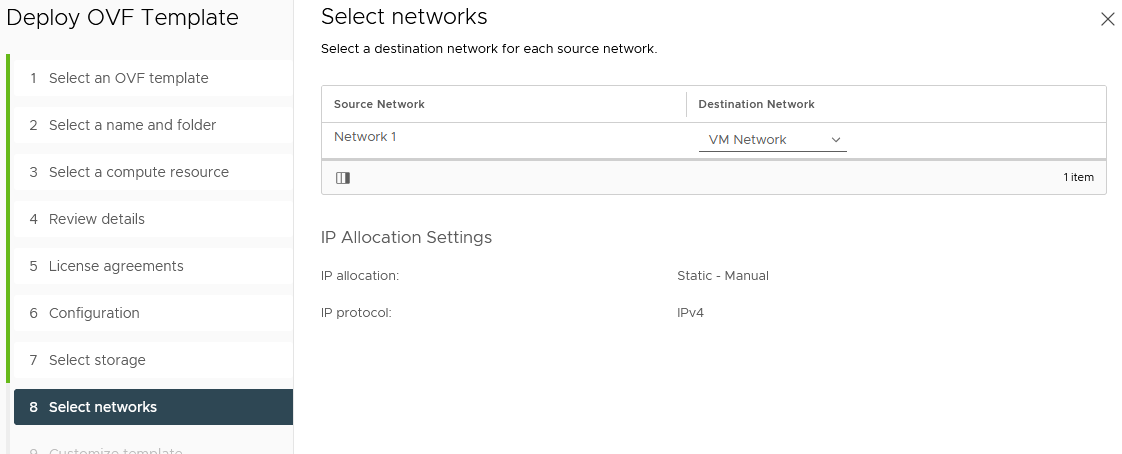 In the Network section, make sure to select a network that will let you have the right communication channels open