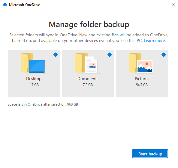 Microsoft OneDrive Known Folder Moves