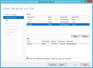 Disk and Server Selection