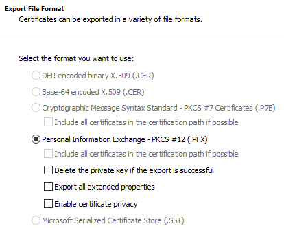 Certificate File Format
