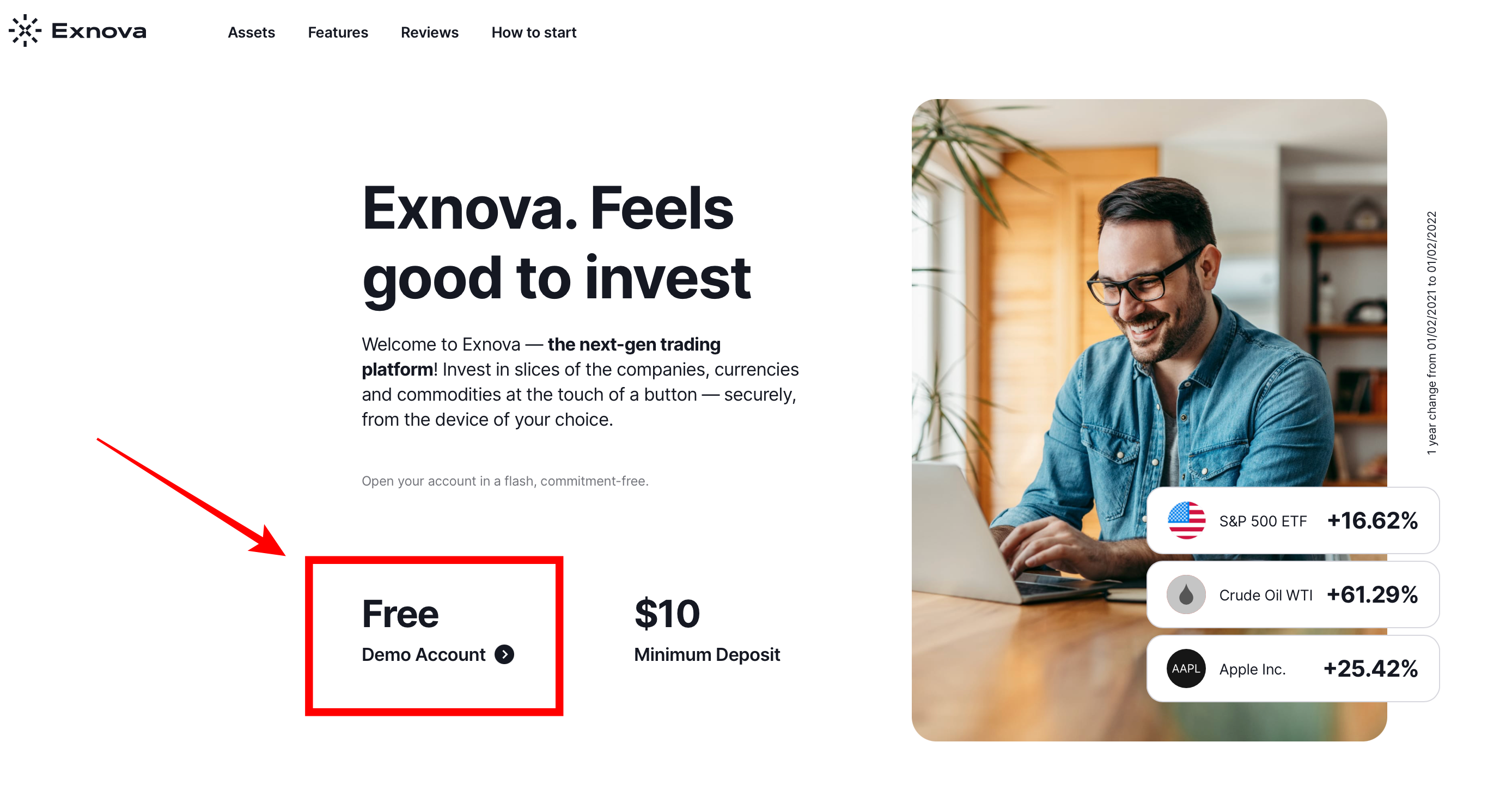 The Exnova demo account