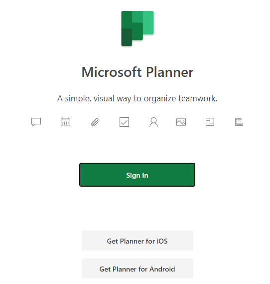 Users sign into Microsoft Planner using Microsoft 365 credentials