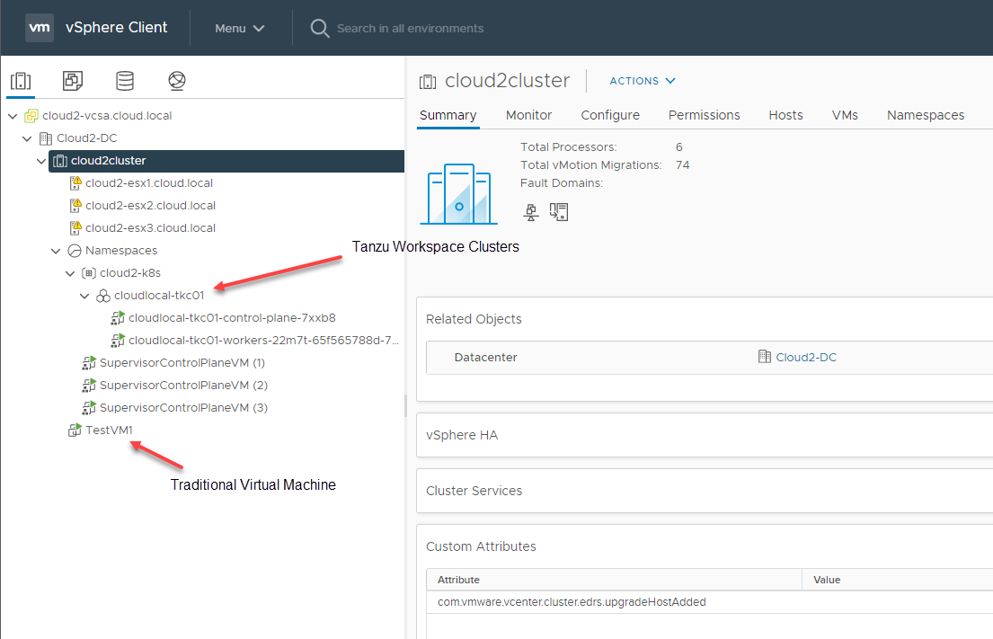 VMware vSphere with Tanzu containers and virtual machines